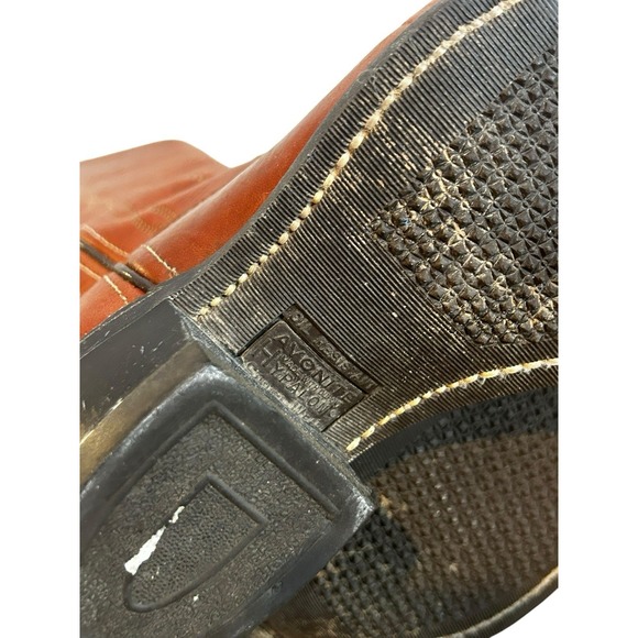 Vintage Double H Womens Size 6B Orange Brown Leather Western Cowboy Boots USA - Picture 8 of 12